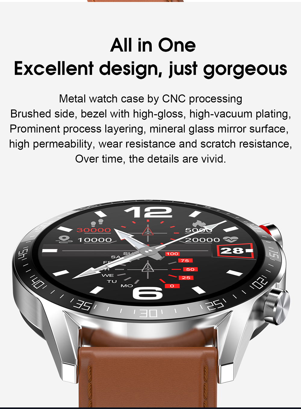 L13 Ble Call 1.3 Inch Touch Screen IP68 Waterproof Smart Watch