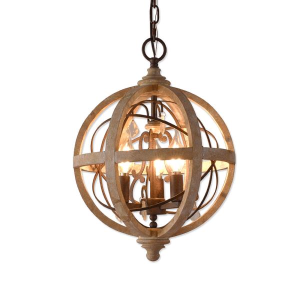 Buy cheap Retro Chandelier Lighting Industrial Hanging Pendant Lamp Globe Wooden Chandelier(WH-CI-108) from wholesalers