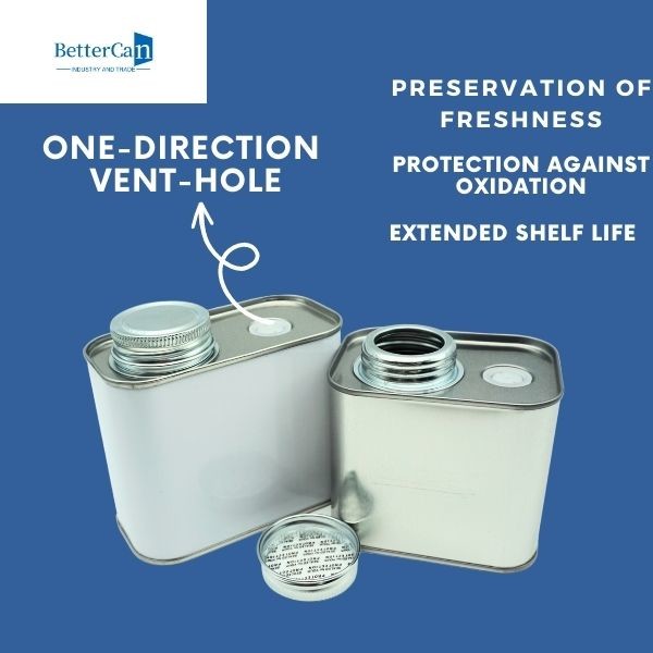 Empty Coffee Bean Tin Can 16Oz-23Oz With Vent Holes / Exhaust Valves