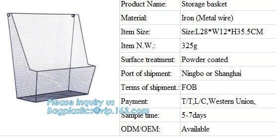 office desk stackable black magnetic wire storage organizer Metal Mesh File Holder storage desktop organizer, holder,