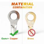 Tin Plated Fork Non Insulated Terminals Lugs AWG 22-16 16-14 12-10 260PCS