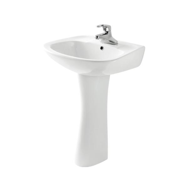 Buy cheap Bathroom Ceramic Freestanding Pedestal Basin , Round Small Corner Pedestal Sink from wholesalers