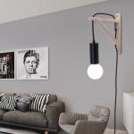 Nordic Wooden Wall Lamp Creative Industrial Dining Room Bedroom Plug in wall