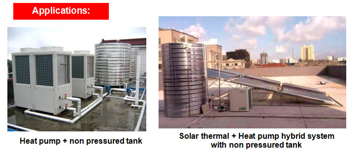 Non Pressurized Solar Heat Pump Water Heater , Solar Thermal Water Heater 4.0 Cop