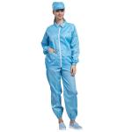 5mm Grid Anti Static Garments Polyester Cotton Clean Room Smock