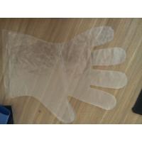 Buy cheap Transparent HDPE Smooth Disposable PE Gloves Food Safe On Block Flat Packed product
