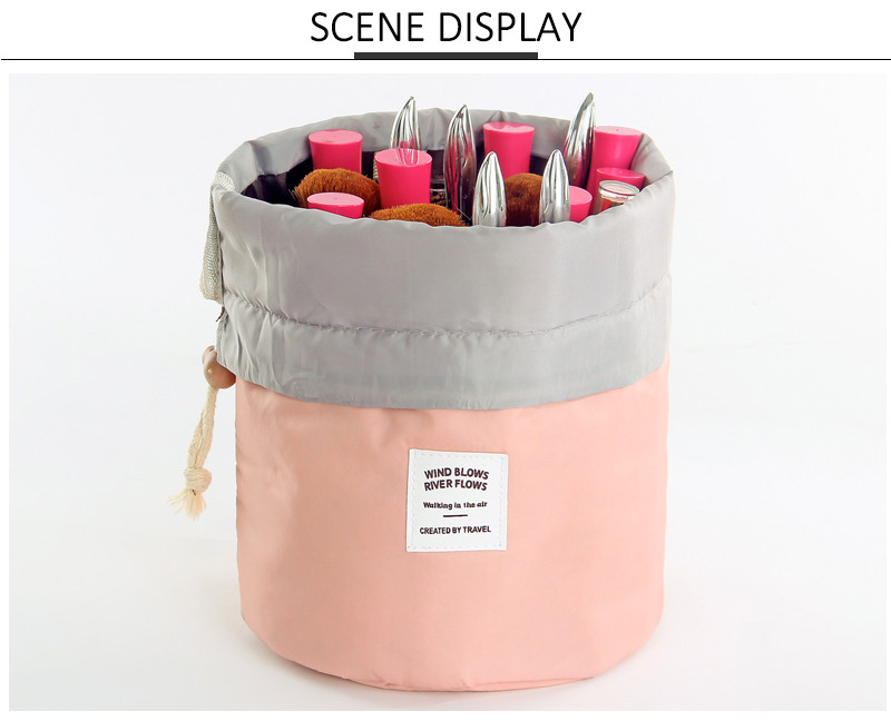 Drawstring Women'S Polyester Makeup Toiletry Travel Bags