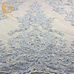 MDX Embroidered Mesh Lace Fabric Sequins Water Soluble By The Yard