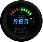 Round battery gauge Arc LED line 10 Bar Digital Battery Discharge Indicator