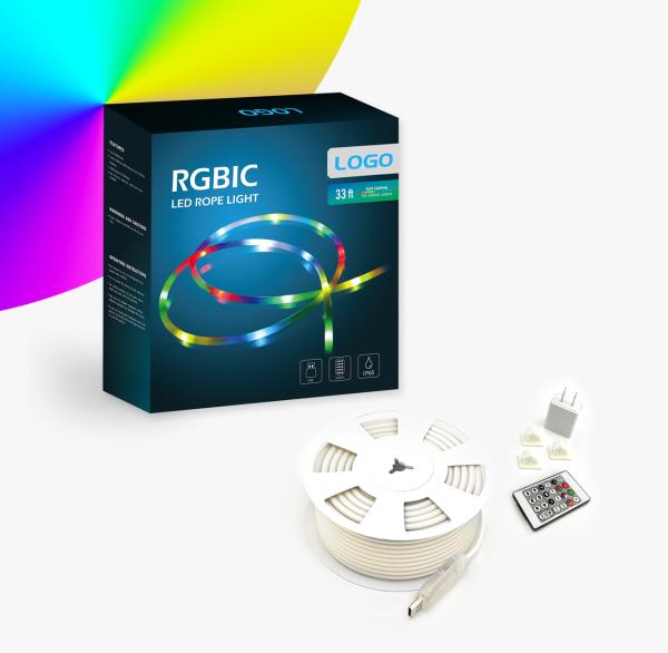 Buy cheap RGBIC Neon Rope Light WiFi BLE 10M LED Rope Light Remote Controlled from wholesalers