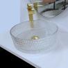 Buy cheap 10 Inch Glass Wash Basin Free Standing Artistic Glass Vessel Bowl With Silver Edge from wholesalers