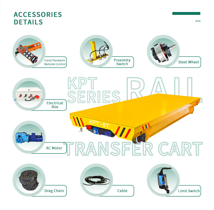 Steel Mill 20t Copper Pipe Transfer Electrical Towed Rail Vehicle