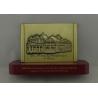 Buy cheap Antique Brass Desk Badges Wooden Standard With Zinc Alloy Badges 3D from wholesalers