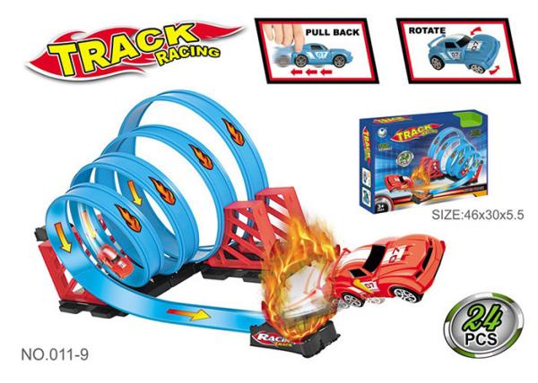 47.6 Inche Funny Toy Car Tracks Sets , Toddler Race Track With 4 Consecutive