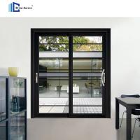 Buy cheap Aluminium alloy sliding glass balcony sliding door black French style aluminum product