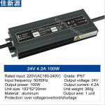 IP67 Waterproof LED Power Supply 24V 100W LED Driver Light Strip Light Box