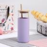 Buy cheap Clear Color Portable Sturdy Silicone Covered Glass Water Bottle Glass Drinking Tumbler With Straw And Bamboo Lid Customized Logo Stylish Design from wholesalers