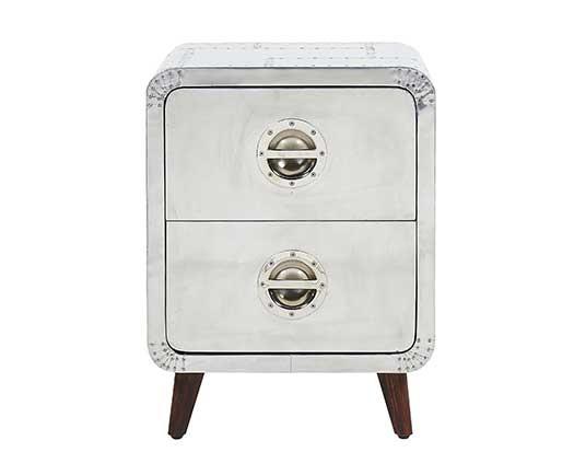 Buy cheap Aviator Bedside Table Indusdtrial Side Table With Wooden Legs from wholesalers