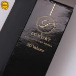Gold Foil Logo Glossy Black Cosmetic Packaging Box Straight Tuck Mascara