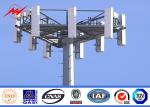 Round Tapered Mast Steel Structure Mono Pole Tower , Monopole Telecom Tower