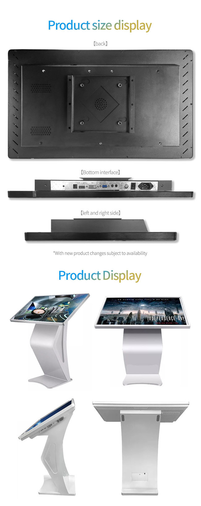 RoHS Approval Horizontal Touch Screen Kiosk Windows 10 Or Android OS