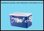 White Top And Blue Ice Cooler Box Durable , Strong Load Bearing Capacity Plastic