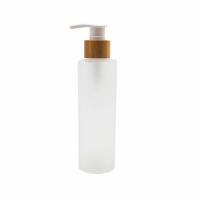 Buy cheap 120ml Frosted Glass Bottle with Bamboo Cosmetic Lotion Container pump Care Skin product