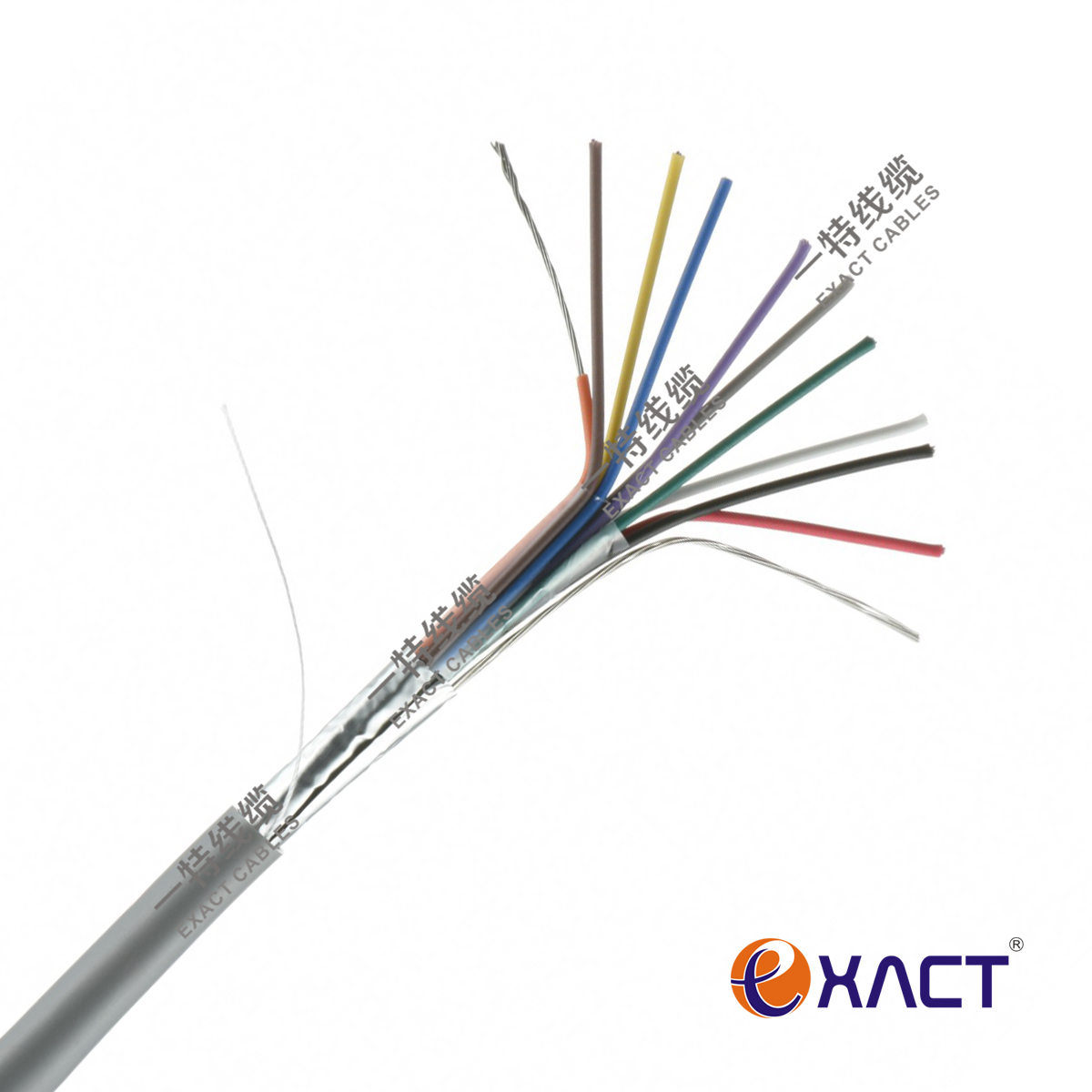 7*0.2mm Drain Wire PVC Jacketed Shielded Security Cable for Alarm System Installation