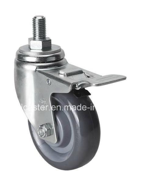Buy cheap 130kg Maximum Load Derlin Bearing Edl Medium 4" Threaded Brake PU Caster 5044-75 from wholesalers