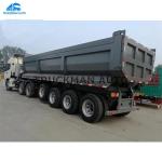 36 Cbm Semi Tipper 4 Axles Trailer , Semi Truck Dump Trailer High Tensile Mn