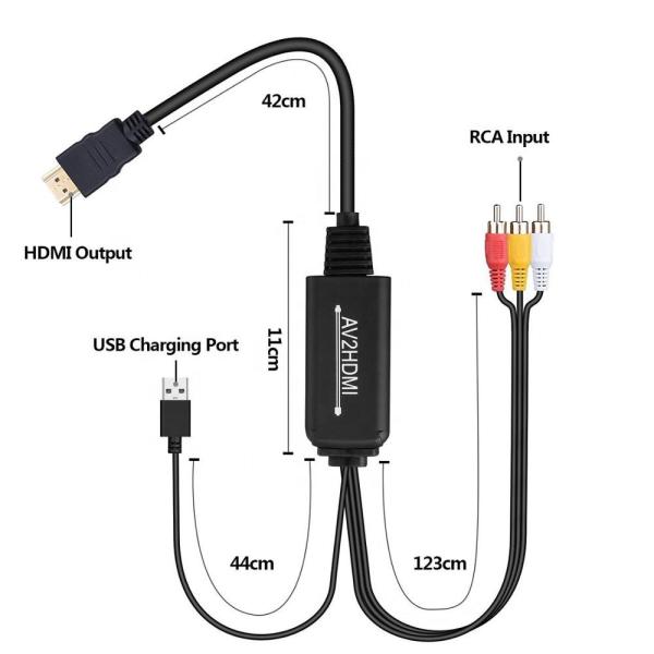 Buy cheap 6.5 Feet 130g PAL NTSC 3RCA CVBS AV RCA To HDMI Converter from wholesalers