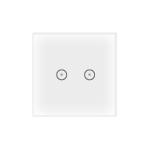 Modern Tempered Glass Tuya Smart Wall Switch , EU Standard Smart 2 Gang Light