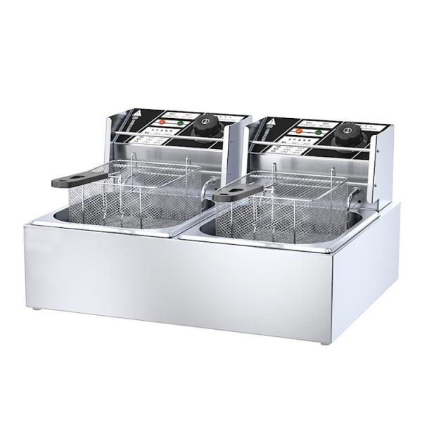 Commercial Double Basket Electric Deep Fryer 6L 6L Stainless Steel French Fries