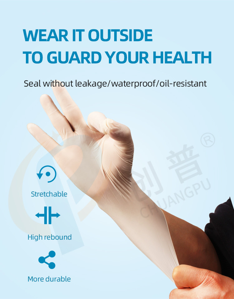 Personal Protective Medical Disposable Latex Gloves with Rolled Cuff for Enhanced Protection