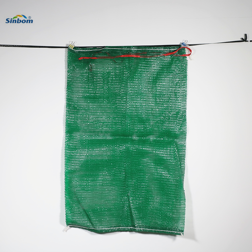 Yellow Leno Mesh Bag for PP Knitted Packaging Onions Fruits Vegetables and Firewood
