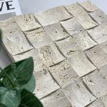 Natural Marble Beige Travertine Mosaic Floor Wall Tile Concave Background Wall