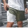 Buy cheap Fit Training Sports Double Layer Workout Pants Elastic Gym Men Cotton Shorts from wholesalers