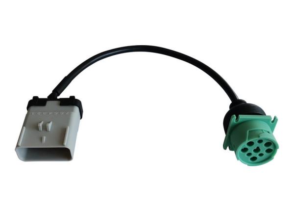 RP1226 Gray 14 Pin Male To Green Type 2 SAE Deutsch 9 Pin J1939 Female Truck
