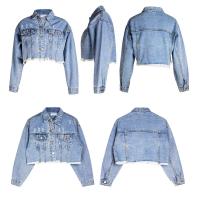 Buy cheap ​Oem Factory Manufacturer Custom Logo Distressed Cropped Jacket Vintage Wash product
