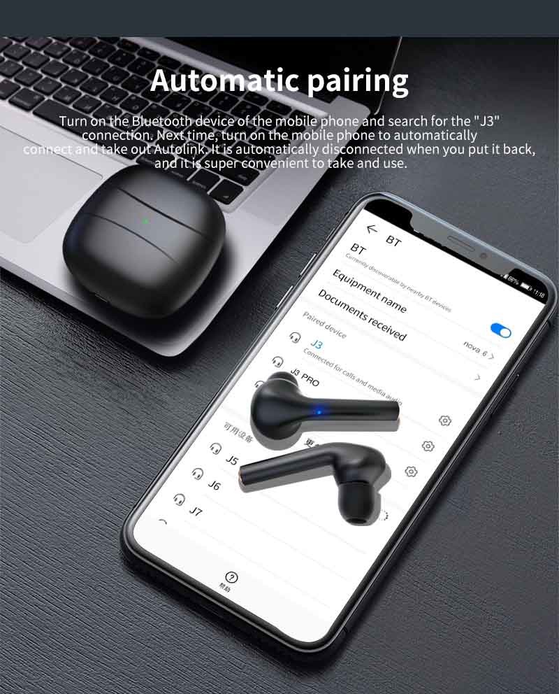 80dB Premium Deep Bass Wireless Bluetooth Stereo Earbud Earphones Built In Mic
