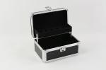 Small Black PU Aluminum Cosmetic Case, Aluminum Cosmetic Beauty Boxes