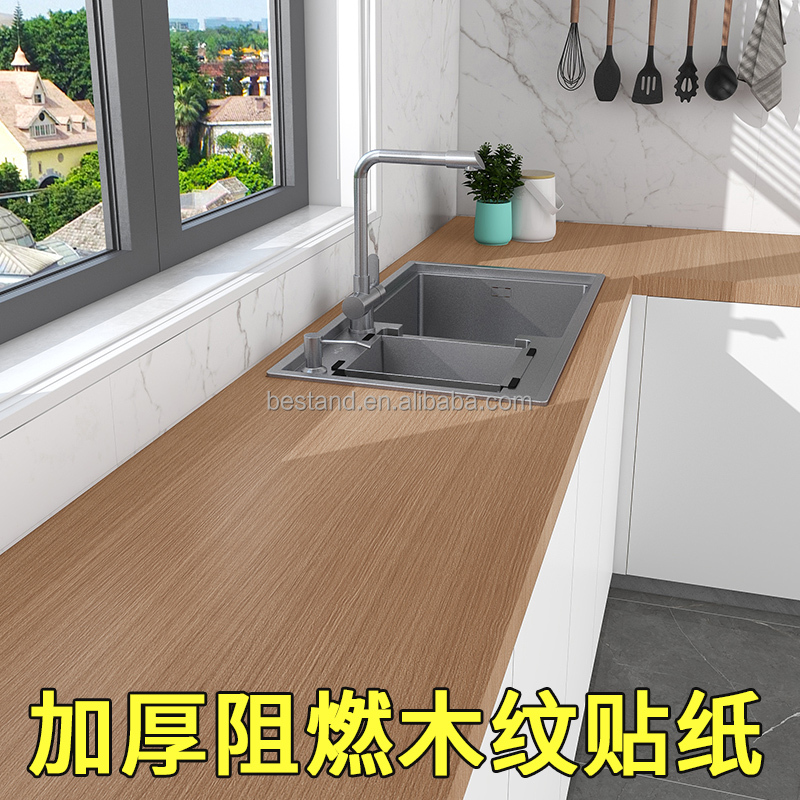 122cm Width Dark Wood Grain Wallpaper 50m Vinyl Wallpaper Wood Grain Heat Resistant