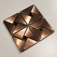 Buy cheap 201 304 Hairline Copper Color Stainless Steel Mosaic Tile Backsplash Sheets 6mm product
