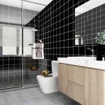 PVC Mosaic Tiles Design Wallpaper for Apartment Bathroom Decoration 3d Wall