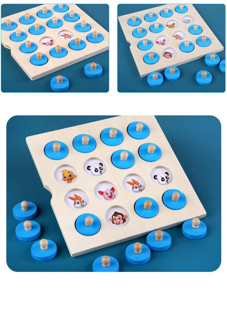 Montessori 3D Unisex Memory Match Puzzle Game Chess Toy