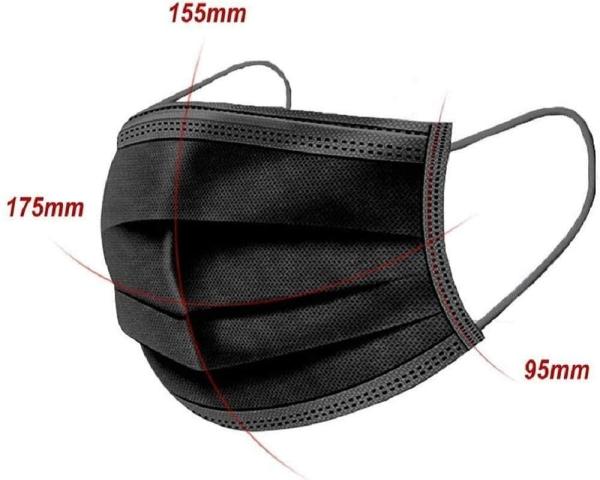 Buy cheap 175x95mm Disposable Medical Face Mask , Disposable Black Surgical Mask from wholesalers