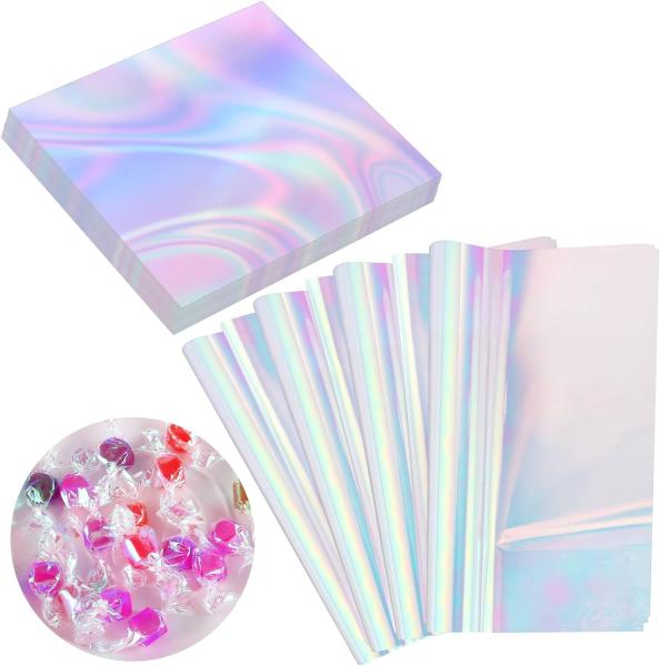 Buy cheap Cellophane Sheets Iridescent Cellophane Wrap Gift Wrap For Iridescent Film Crafts Decoration Holographic Candy from wholesalers