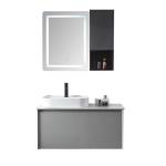 Buy cheap Warm Grey Customized Bathroom Cabinets LED Light Mirror 40 Inch Bath Vanity from wholesalers