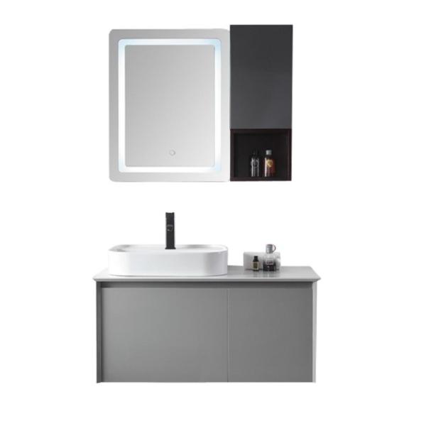Buy cheap Warm Grey Customized Bathroom Cabinets LED Light Mirror 40 Inch Bath Vanity from wholesalers