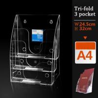 Buy cheap A4 3 pocket acrylic brochure holder,LEAFLET STANDS PLASTIC HOLDER ACRYLIC FLYER product